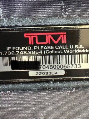 Tumi Alpha 22033DH Black Ballistic Nylon 22" Wheeled Carry-On Garment Bag